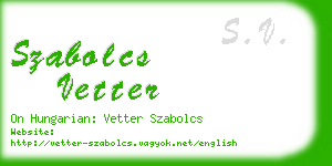 szabolcs vetter business card